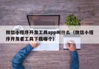 微信小程序开发工具app叫什么（微信小程序开发者工具下载哪个）