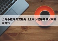 上海小程序开发最好（上海小程序开发公司哪家好?）