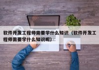 软件开发工程师需要学什么知识（软件开发工程师需要学什么知识呢）